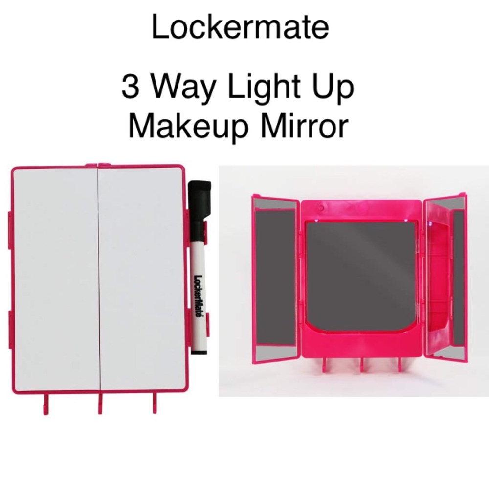 Magnetic 3 Way Lighted Vanity Locker Makeup Mirror - Picture 3 of 7